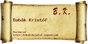 Babák Kristóf névjegykártya