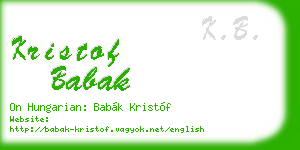 kristof babak business card
