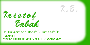 kristof babak business card